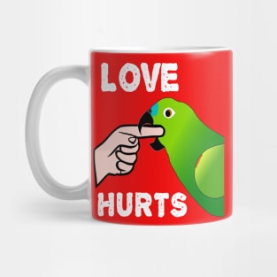 Love Hurts Blue Front Amazon Parrot Biting  (Ver.2) Mug